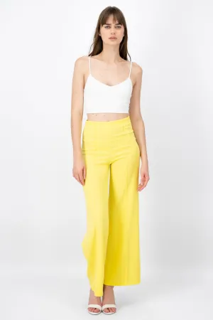 Pantalón Wide Leg Cintura Alta Costuras