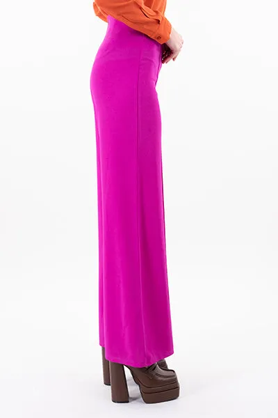 Pantalón Wide Leg Cintura Alta Costuras