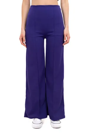 Pantalón Wide Leg Cintura Alta Costuras