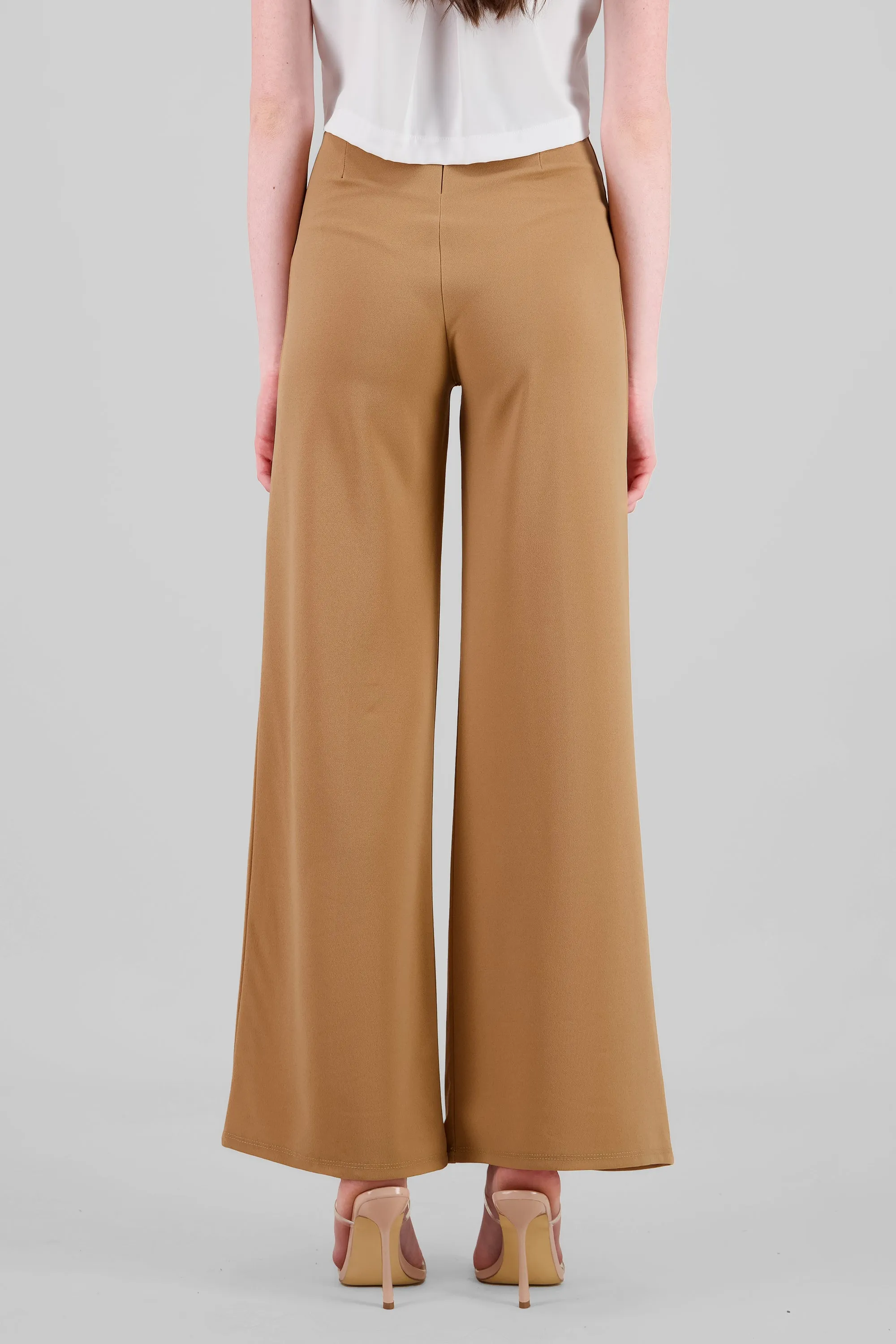 Pantalón Wide Leg Cintura Alta Costuras