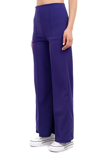 Pantalón Wide Leg Cintura Alta Costuras