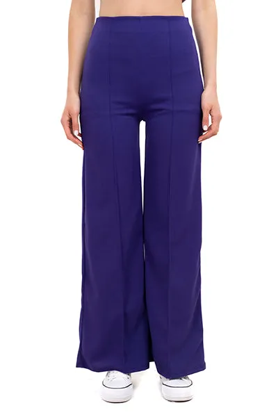 Pantalón Wide Leg Cintura Alta Costuras