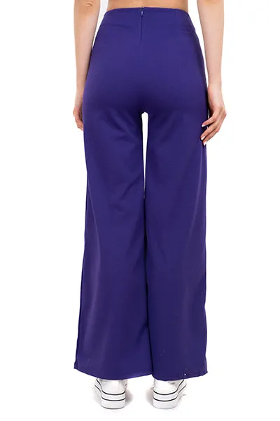 Pantalón Wide Leg Cintura Alta Costuras