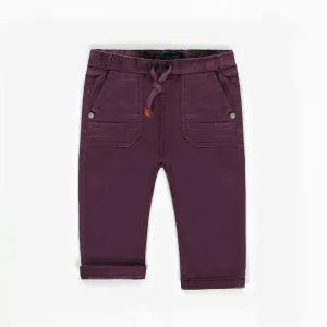 Pantalon coupe régulière en micro sergé extensible, bébé || Stretchy micro twill regular cut pants, baby