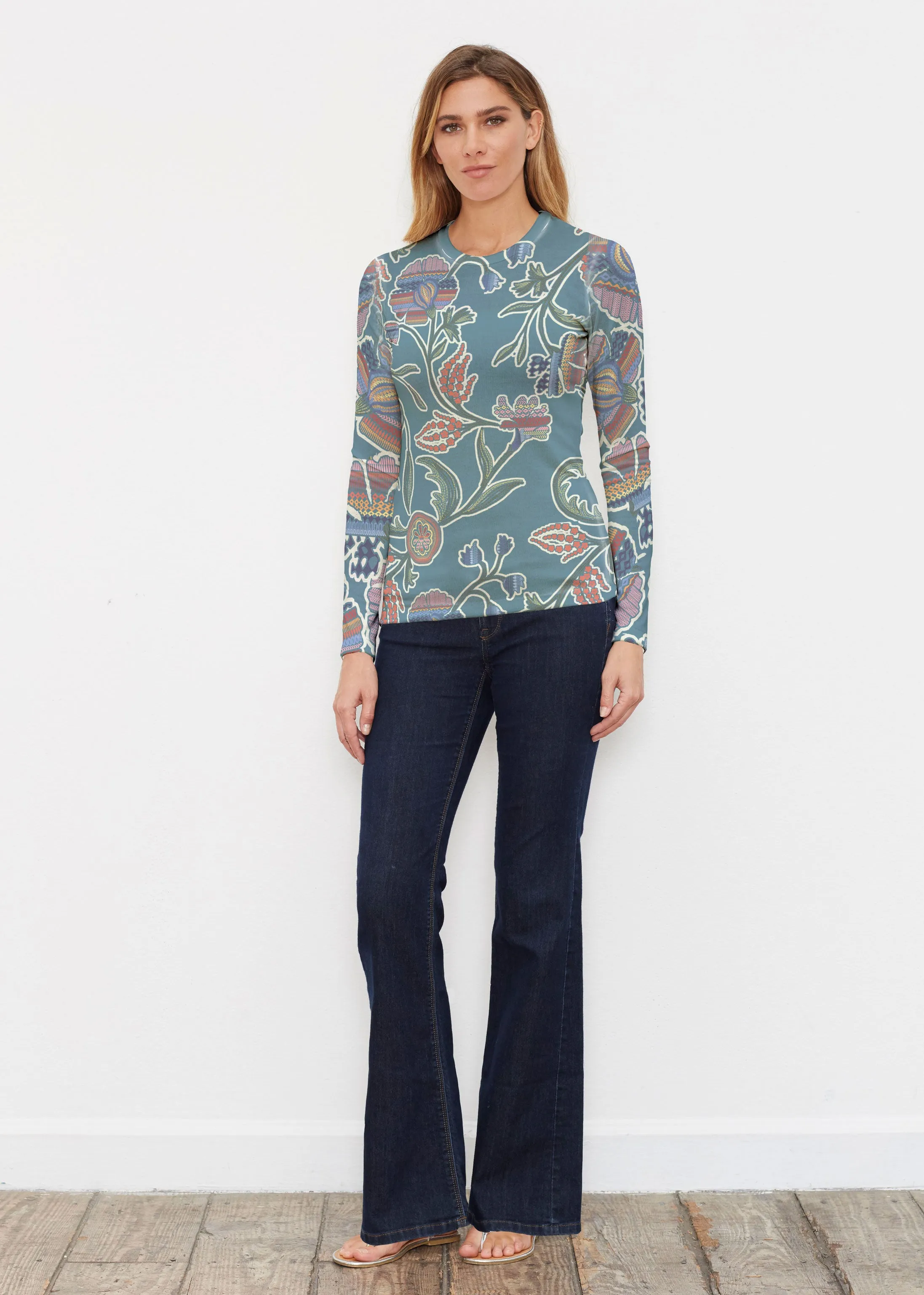 Patterns At Play Blue (7827) ~ Butterknit Long Sleeve Crew Top