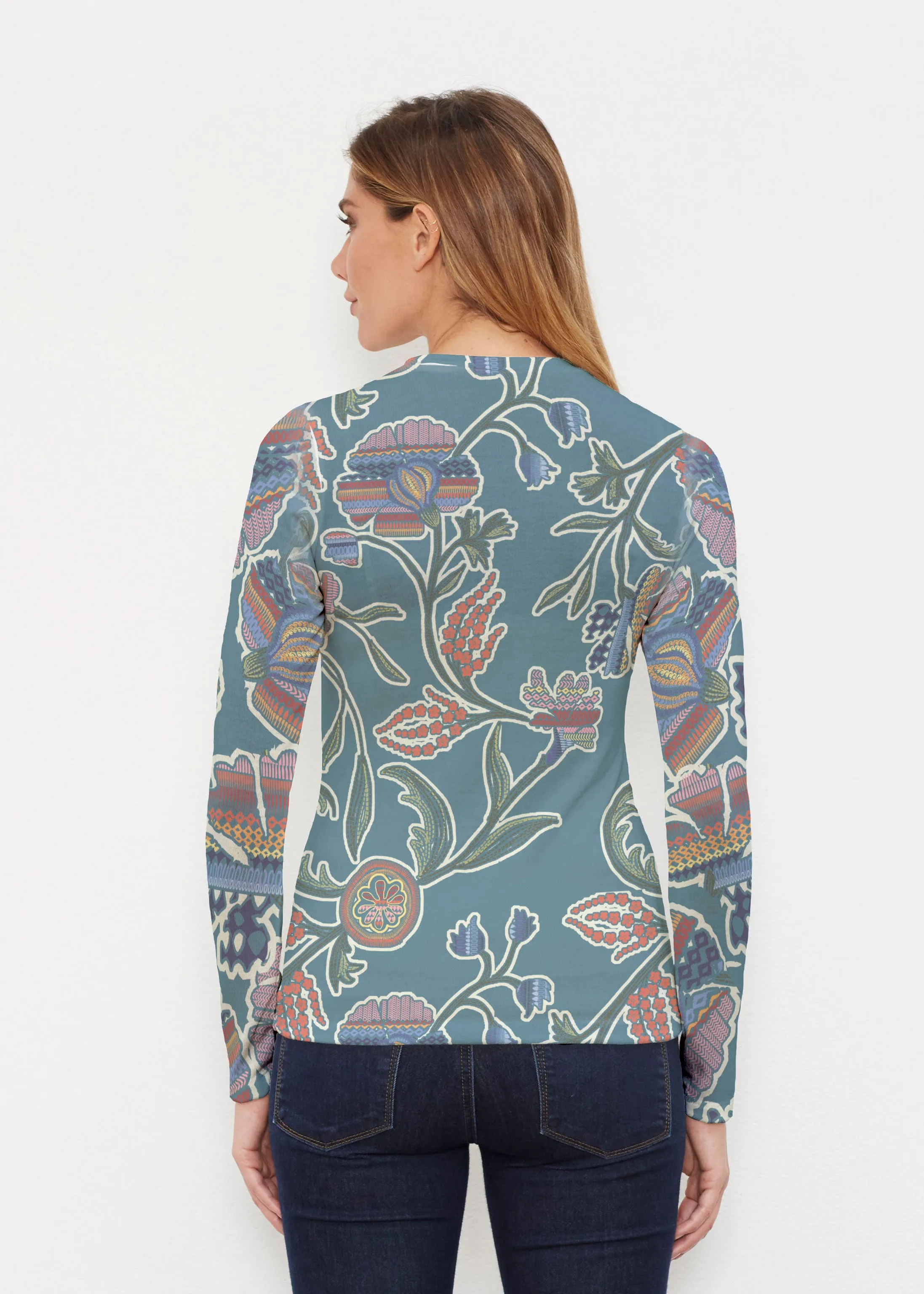 Patterns At Play Blue (7827) ~ Butterknit Long Sleeve Crew Top