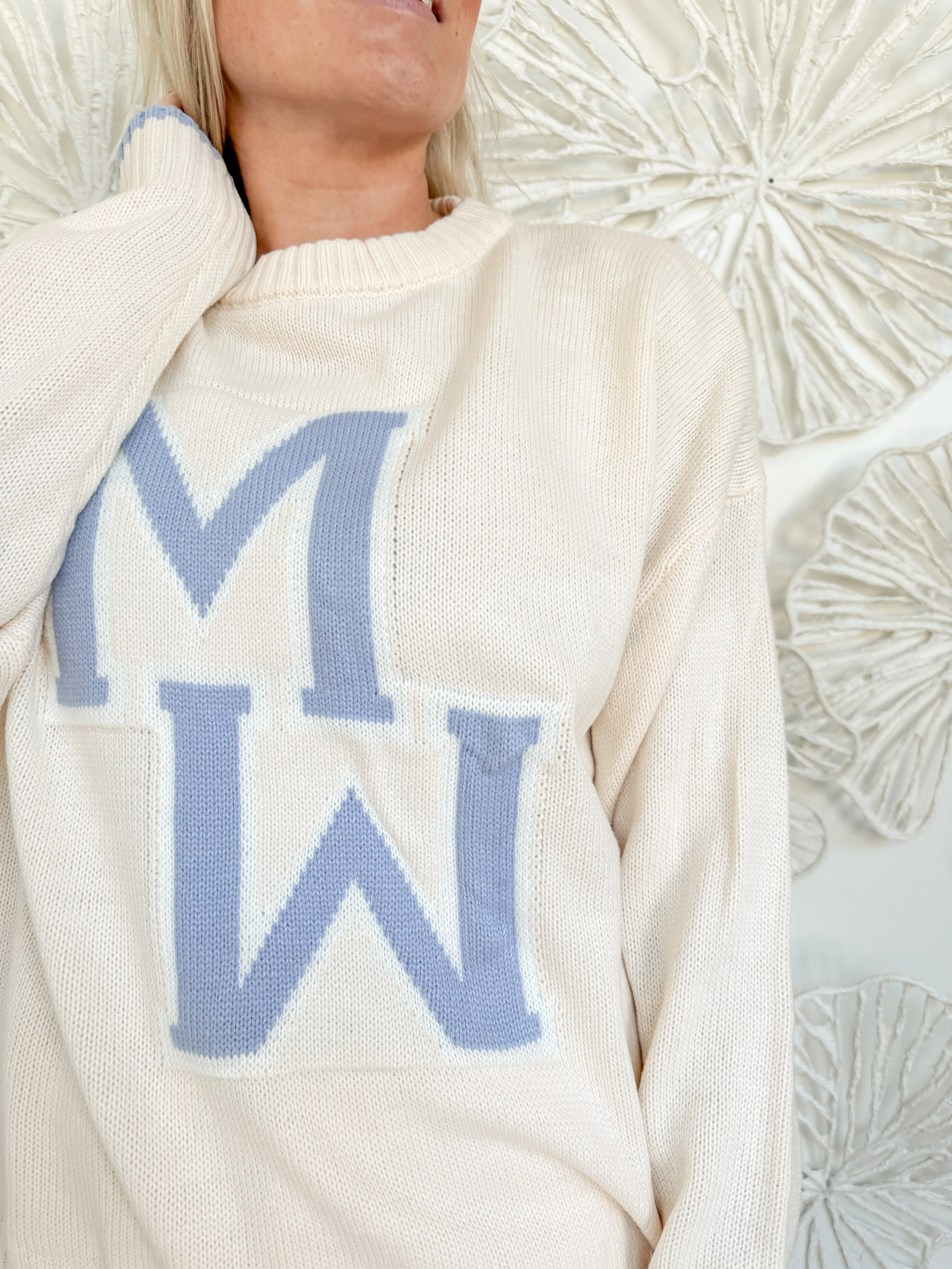 Periwinkle/Cream Oversized Sweater