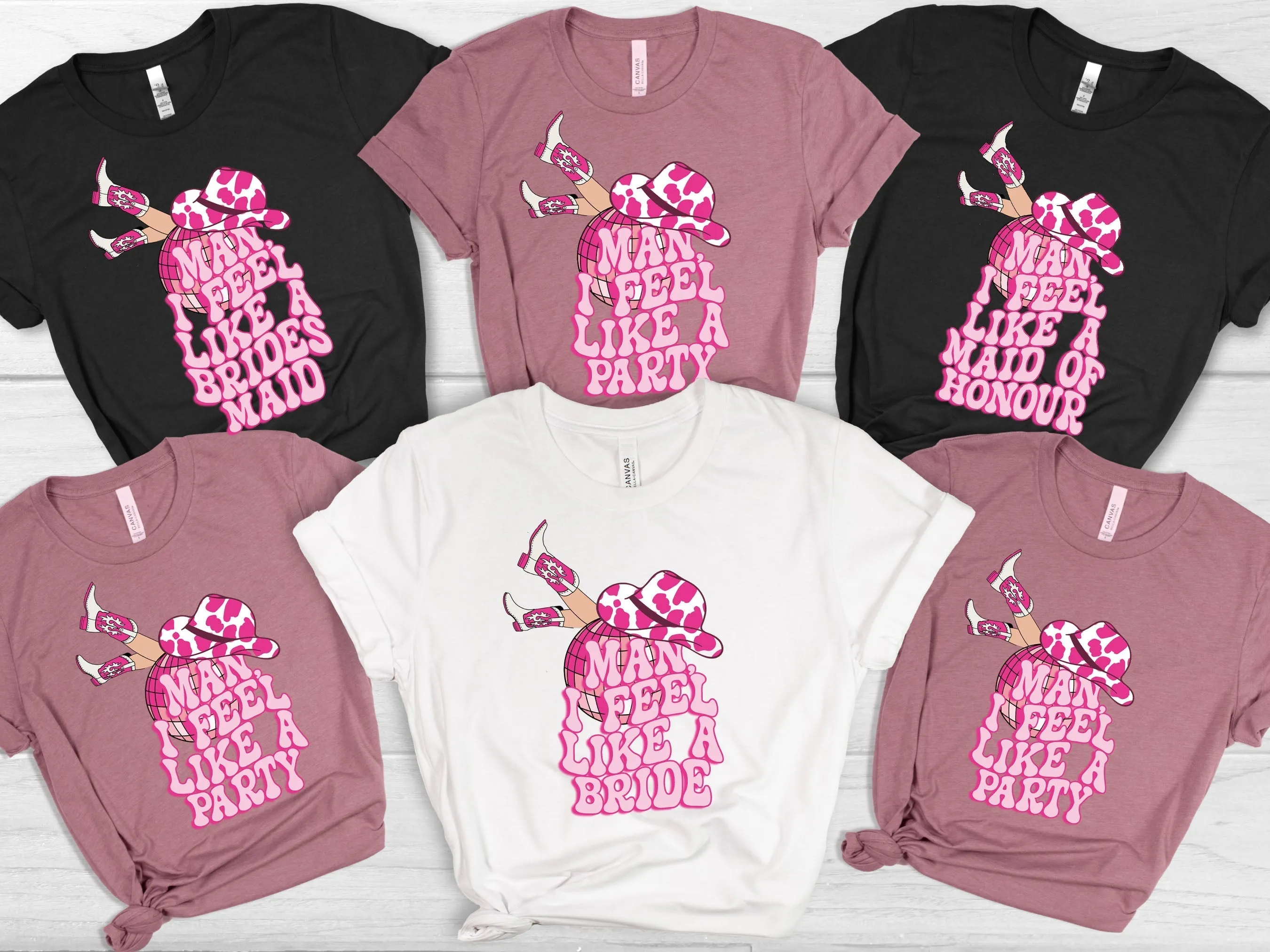 Personalised Cowboy Themed Hen Party T shirts