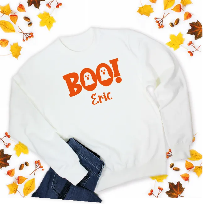 Personalised Kids Boo Halloween Sweatshirt