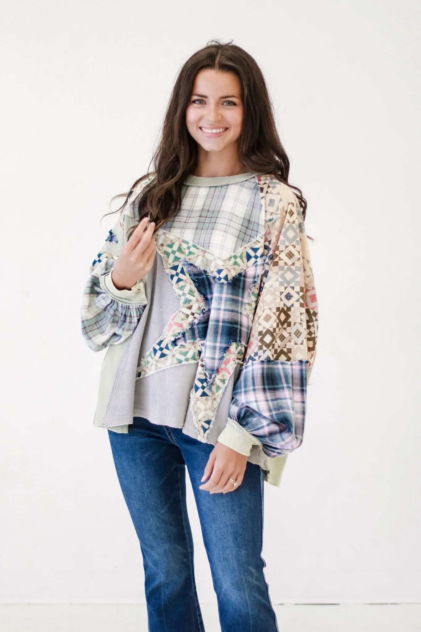 Picked For You Patched Top by Oli & Hali