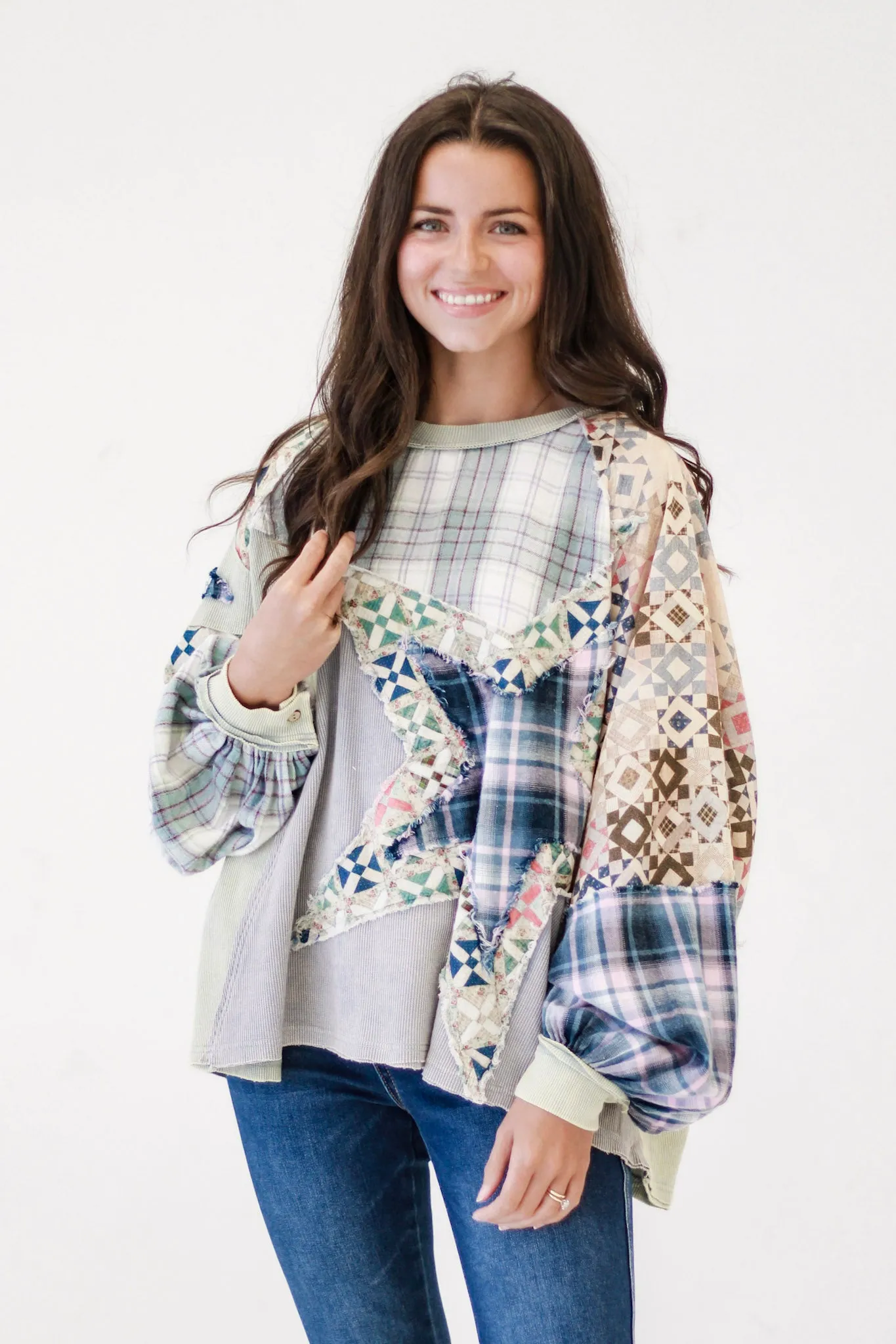 Picked For You Patched Top by Oli & Hali