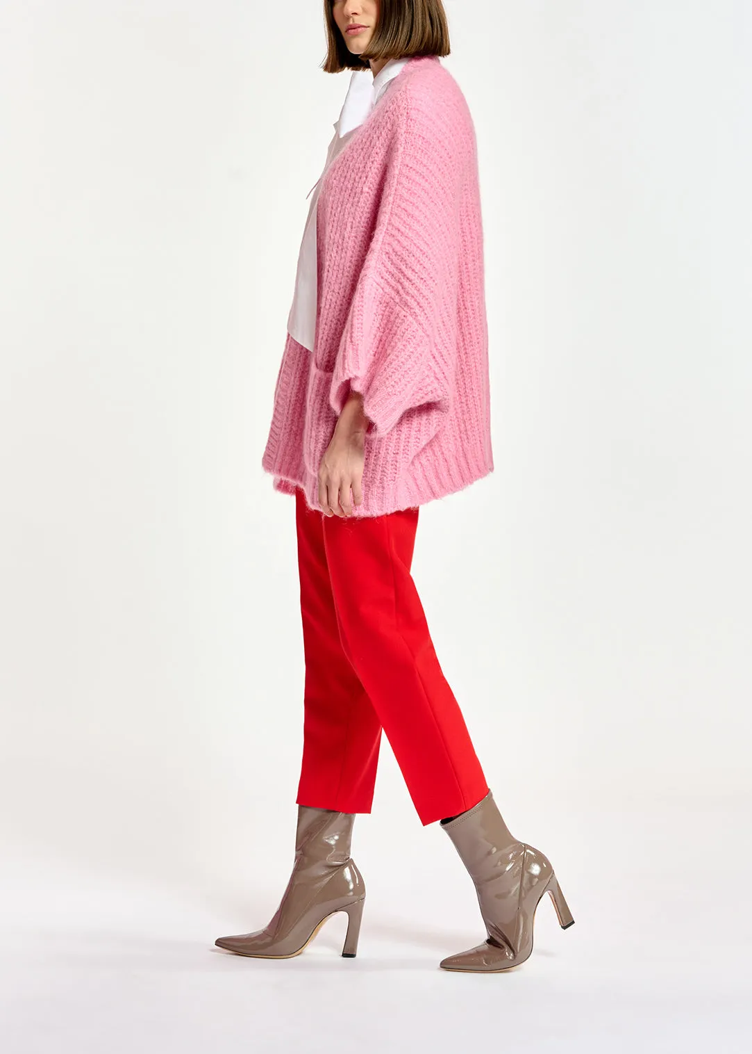 Pink boxy cut cardigan