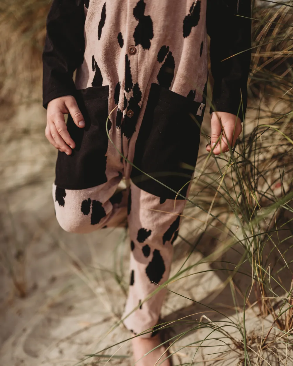 Pink Pony Print Velour Jumpsuit