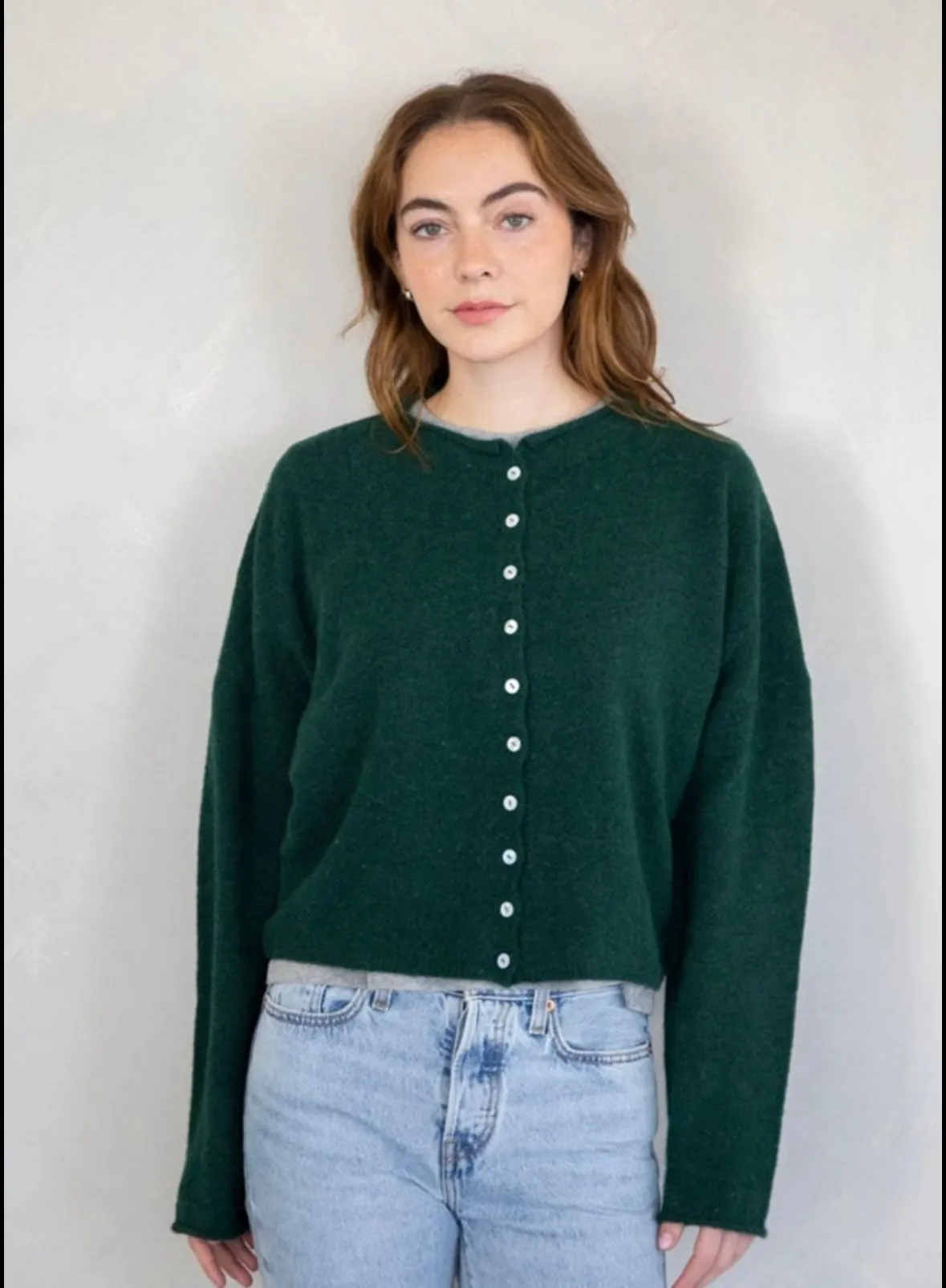 piper cozy cardigan - dark green