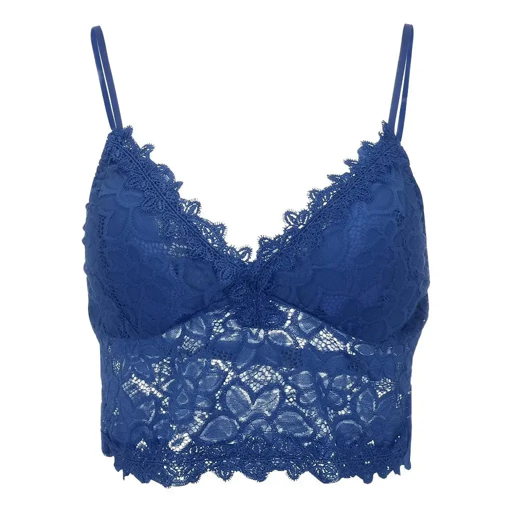 Plus size lace V-neck tank top for women with built-in wireless bra, breathable camisole for everyday wear