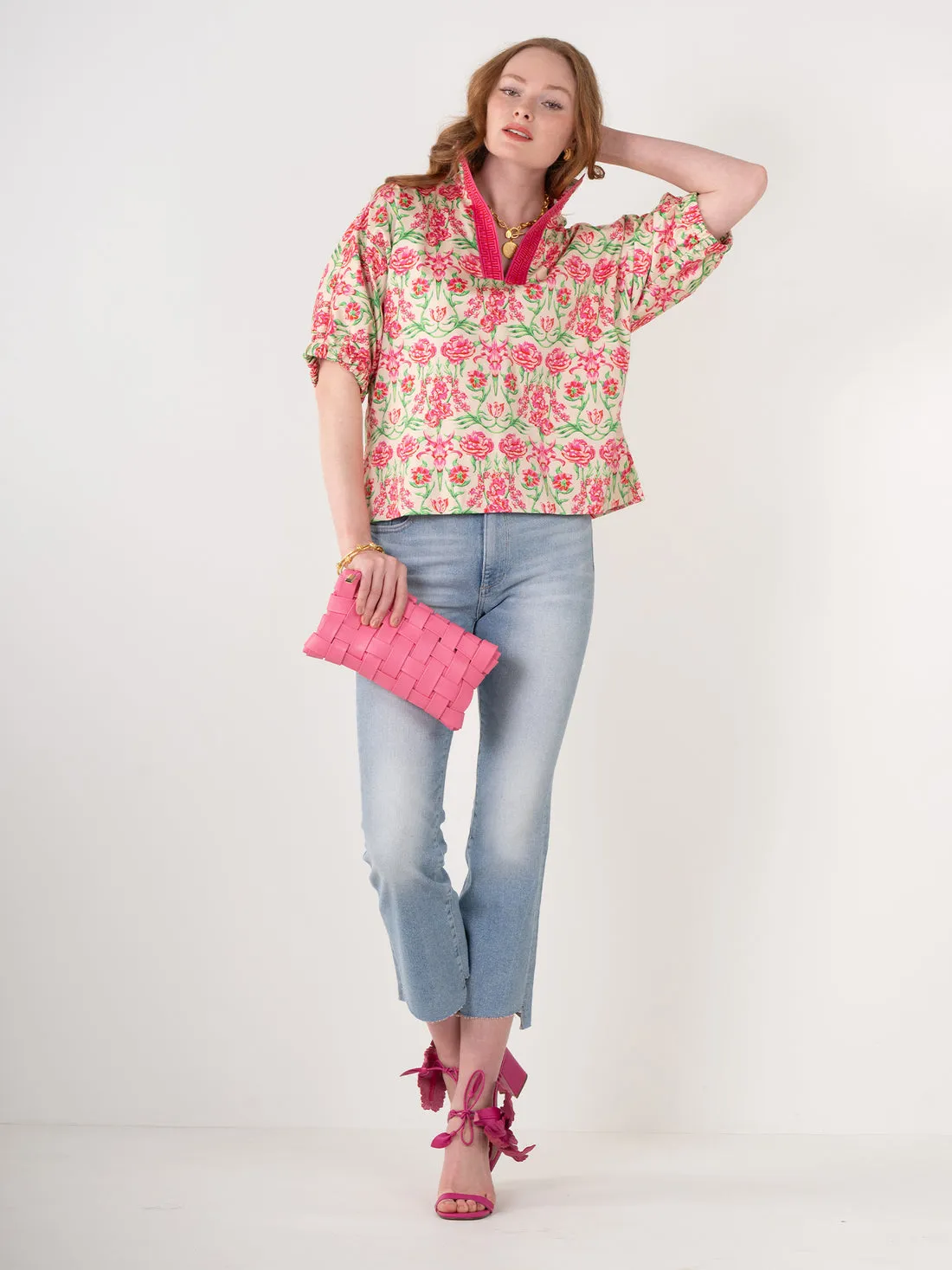 Poppy Top in Floral Garden Cheetah by Emily McCarthy