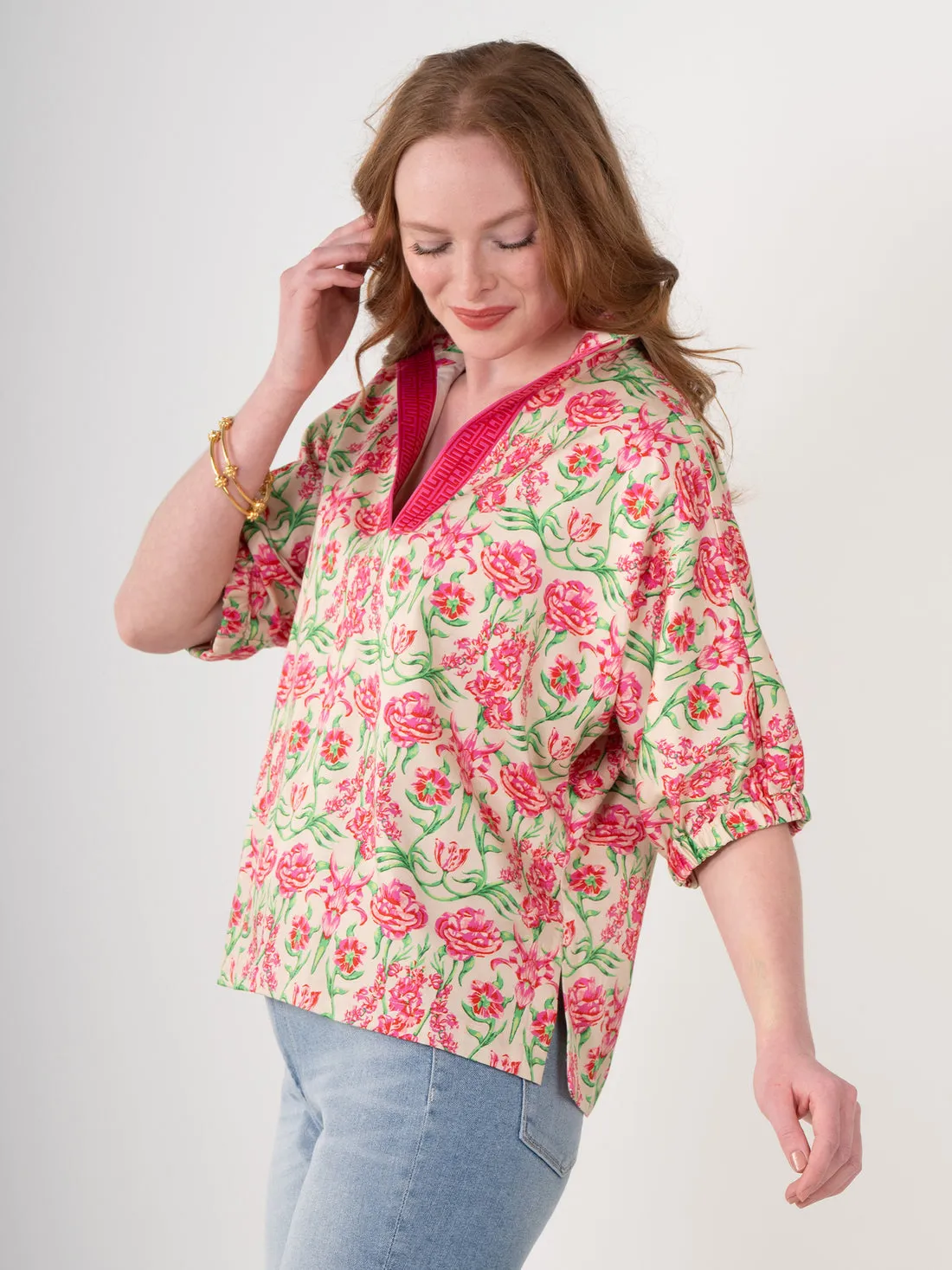Poppy Top in Floral Garden Cheetah by Emily McCarthy