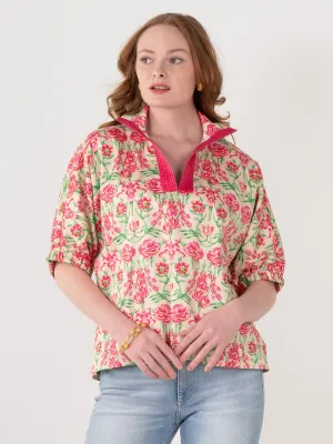 Poppy Top in Floral Garden Cheetah by Emily McCarthy