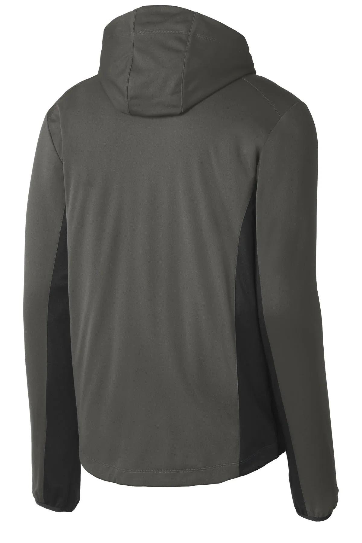 Port Authority Active Hooded Soft Shell Jacket. J719 Grey Steel/ Deep Black