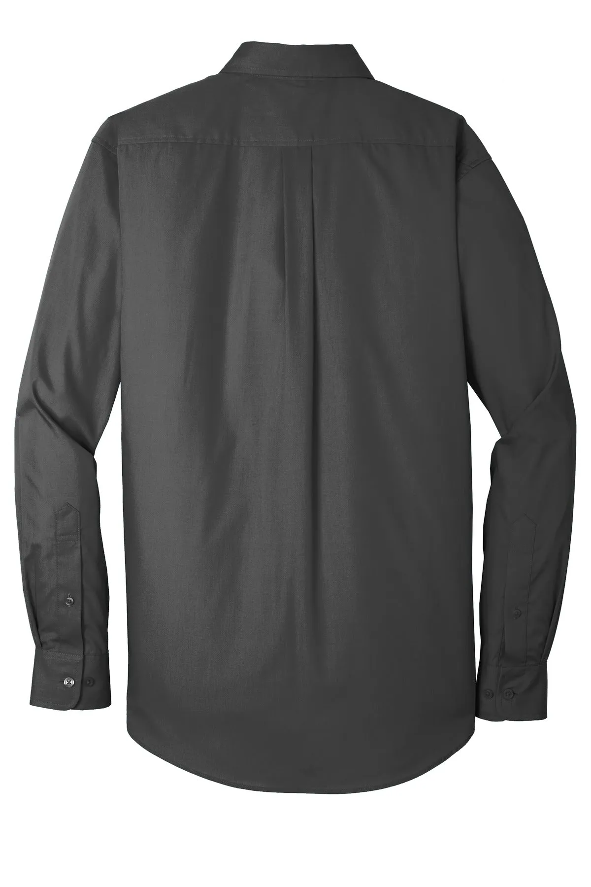Port Authority Long Sleeve Carefree Poplin Shirt. W100 Graphite
