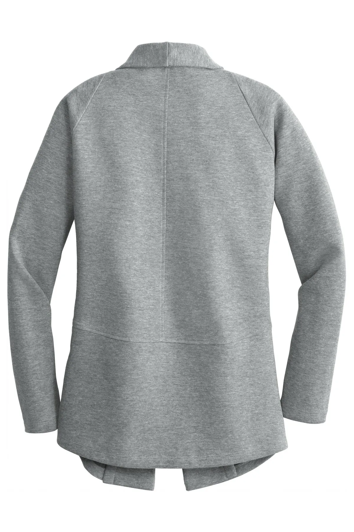 Port Authority Women's Interlock Cardigan. L807 Medium Heather Grey/ Charcoal Heather