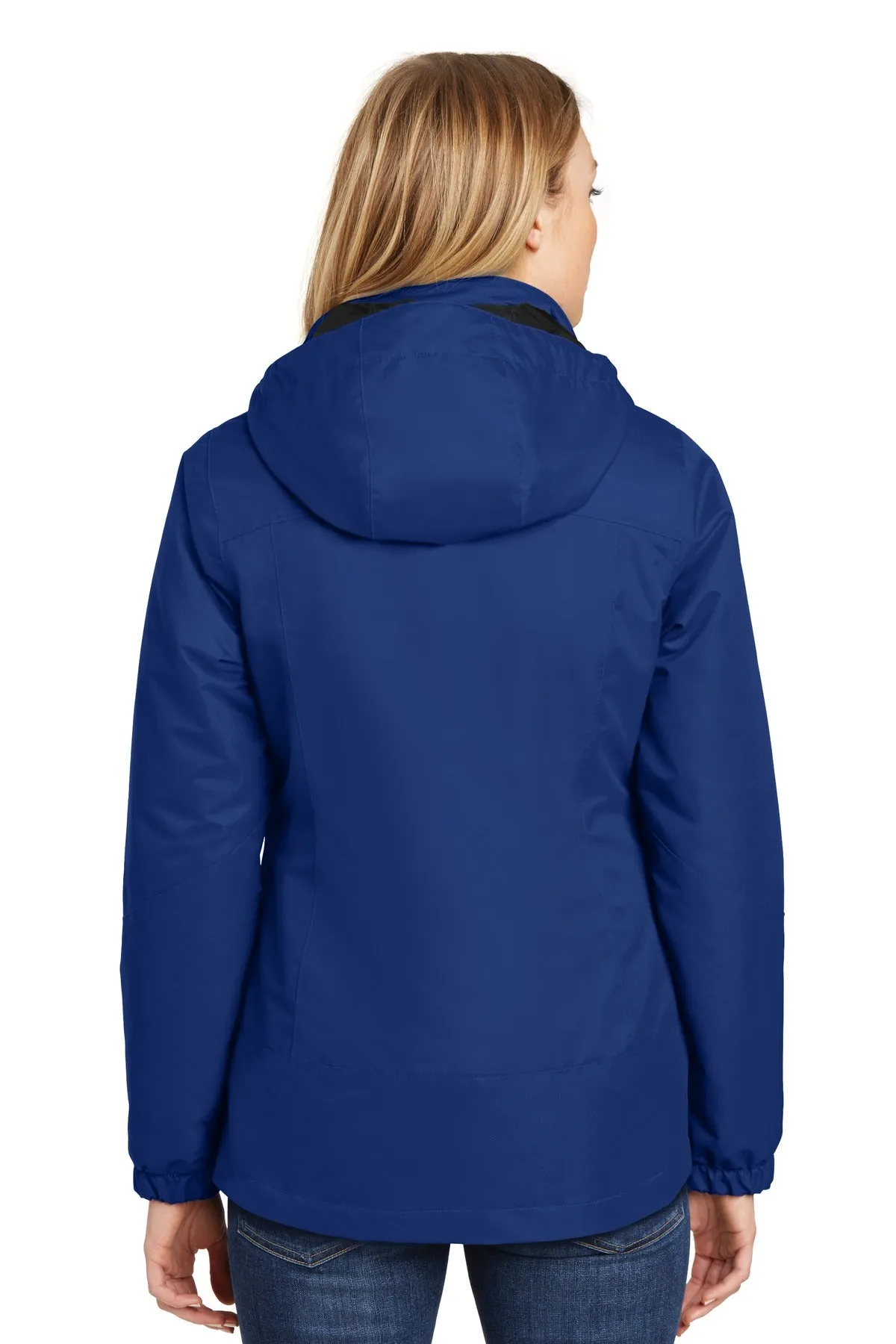 Port Authority Women's Vortex Waterproof 3-in-1 Jacket. L332 Night Sky Blue/ Black