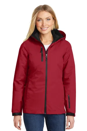 Port Authority Women's Vortex Waterproof 3-in-1 Jacket. L332 Rich Red/ Black
