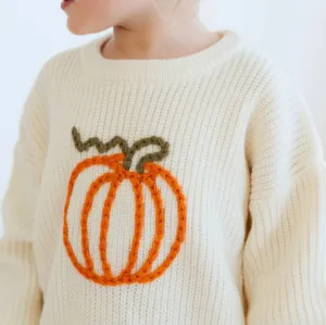 Pumpkin Yarn Knit Sweater || Sweet Wink