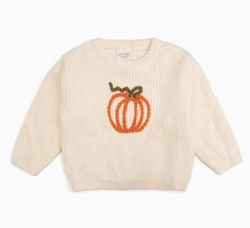 Pumpkin Yarn Knit Sweater || Sweet Wink