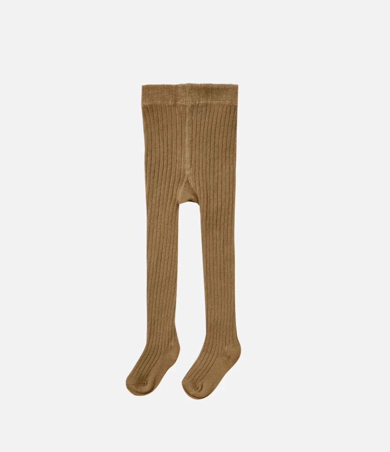 Quincy Mae - Solid Ribbed Tights - Walnut