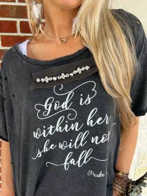 "God is within Her" Distressed Rare Bird Shirt