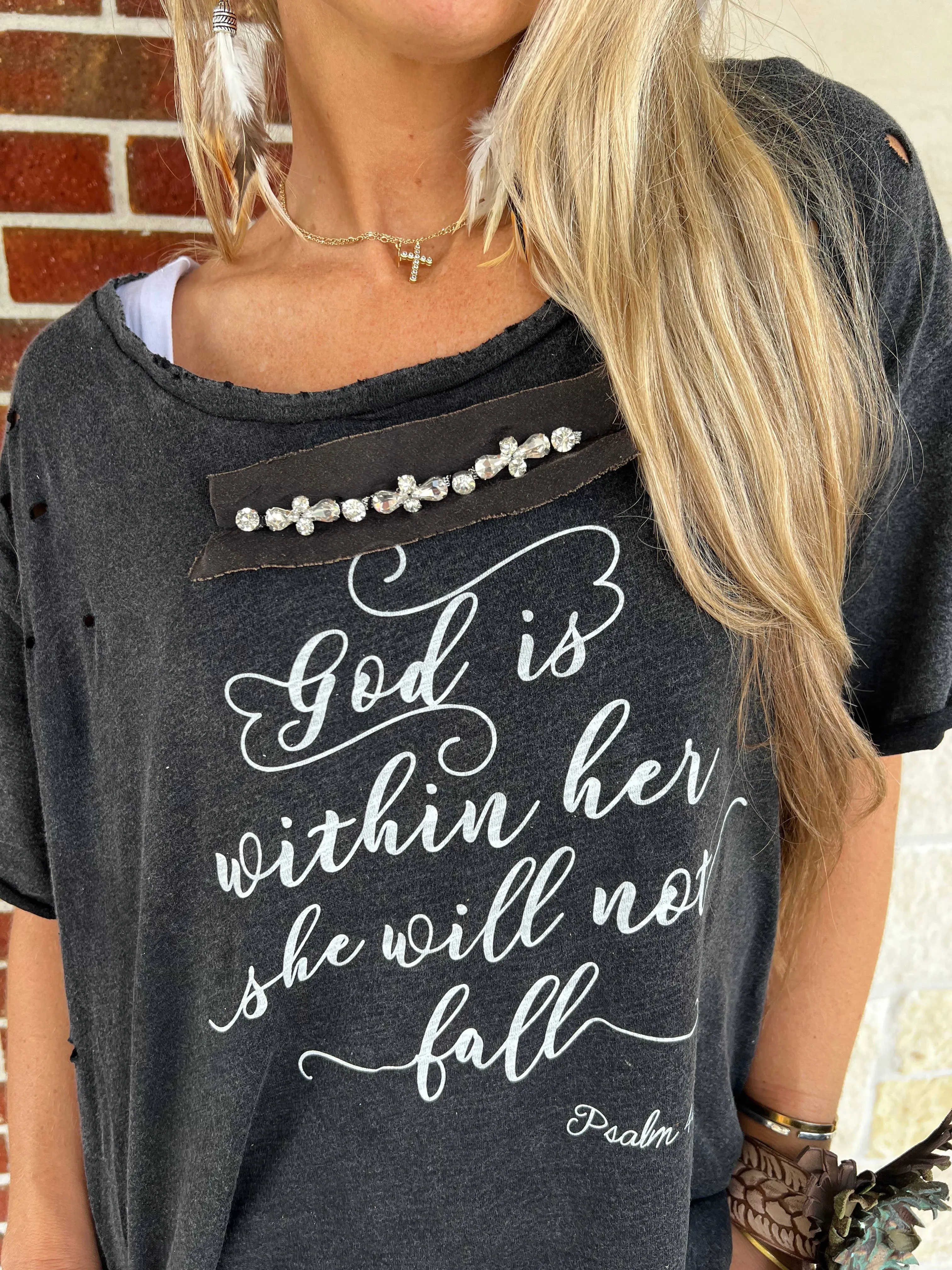 "God is within Her" Distressed Rare Bird Shirt