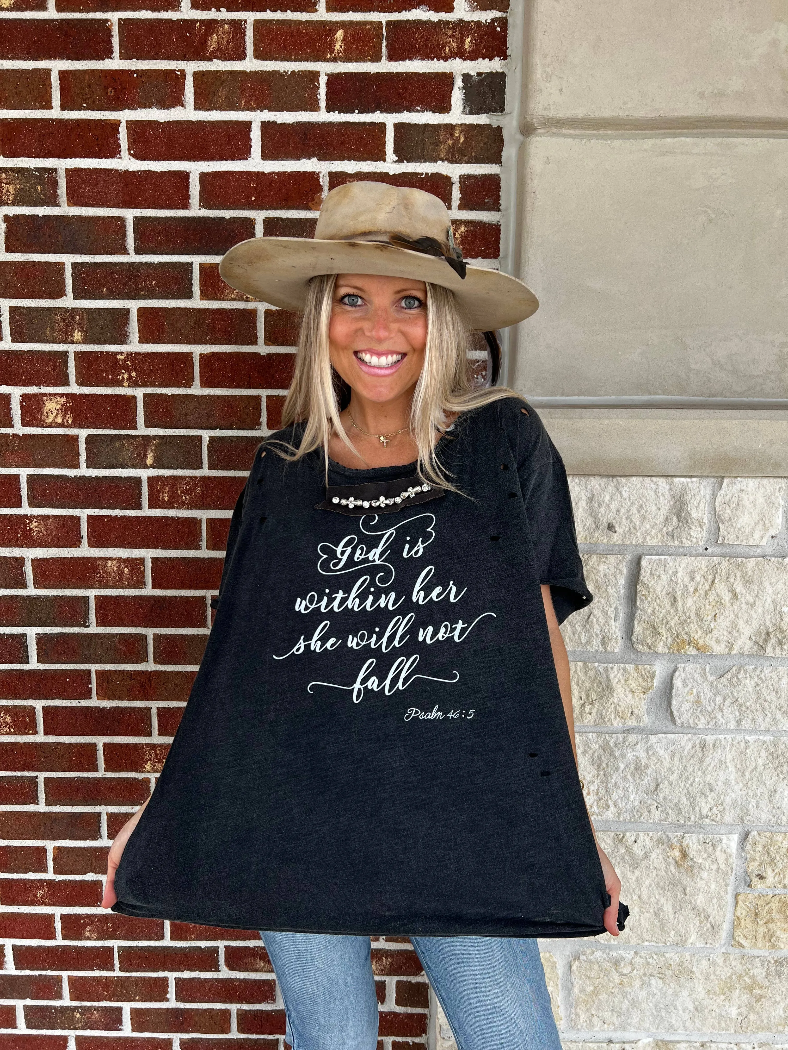 "God is within Her" Distressed Rare Bird Shirt