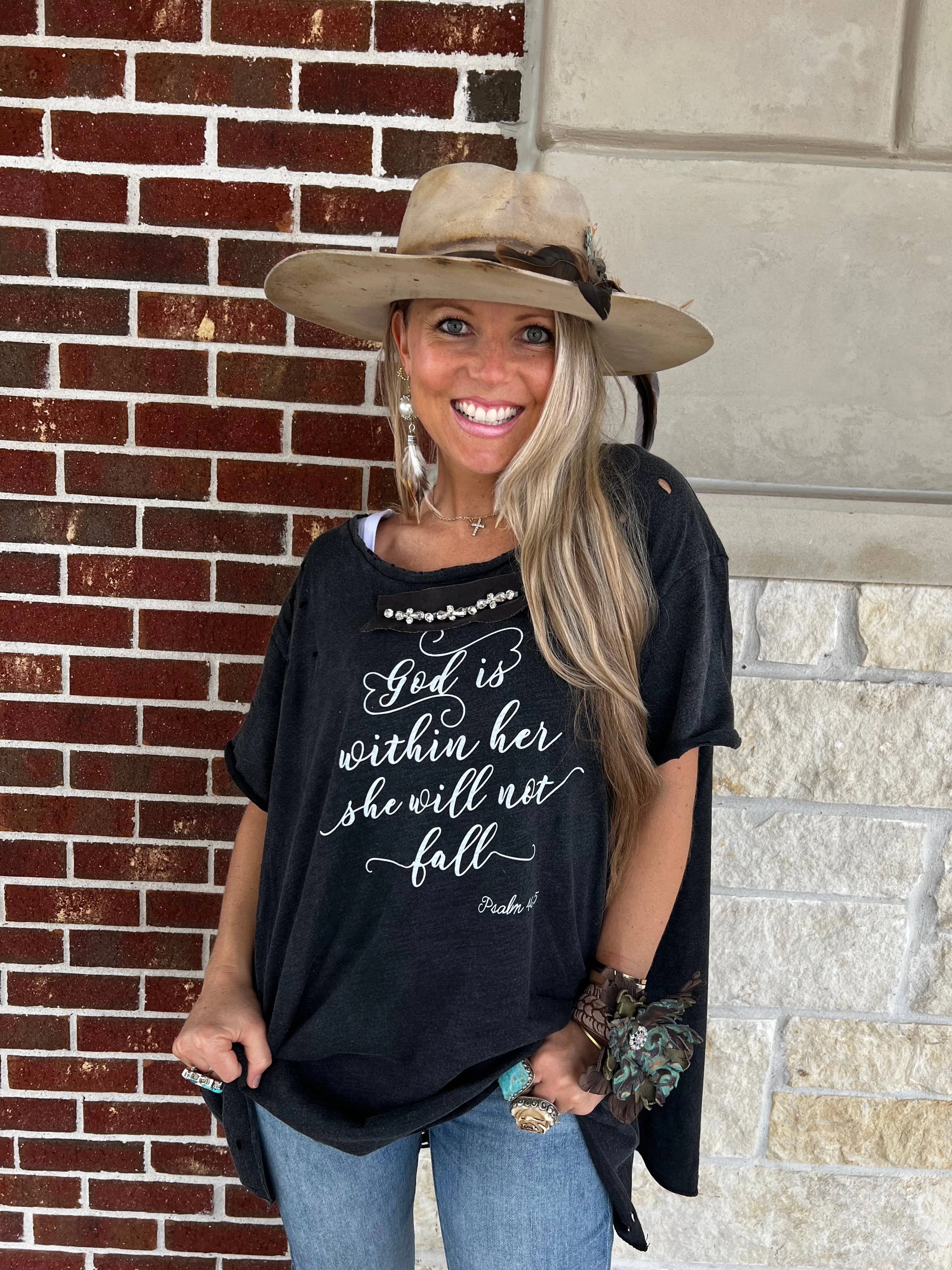 "God is within Her" Distressed Rare Bird Shirt