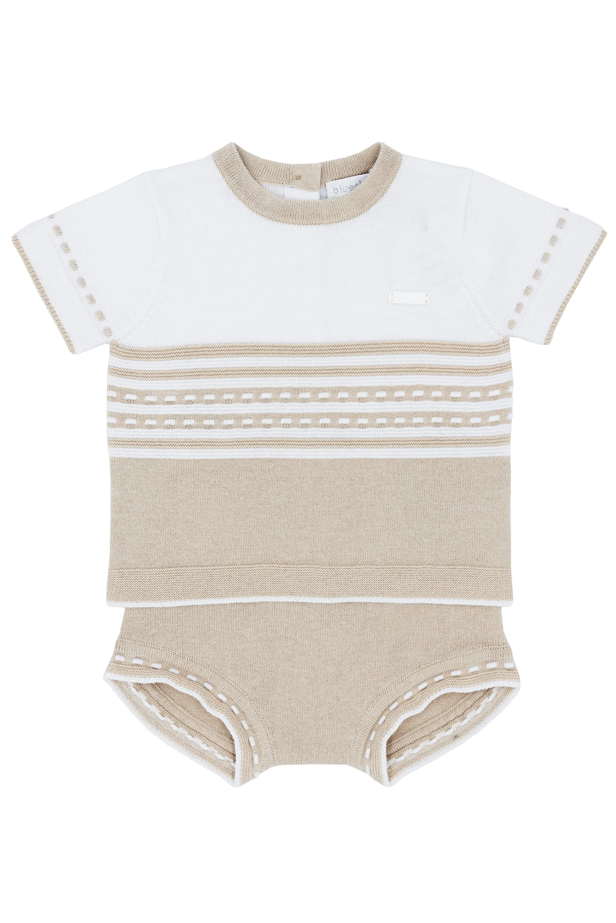 "Nathaniel" Beige Knit Top & Jam Pants
