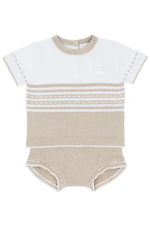 "Nathaniel" Beige Knit Top & Jam Pants