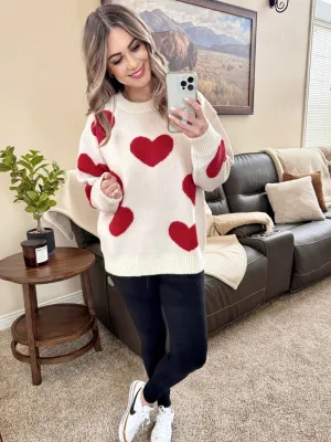 Red Heart Sweater in Ivory