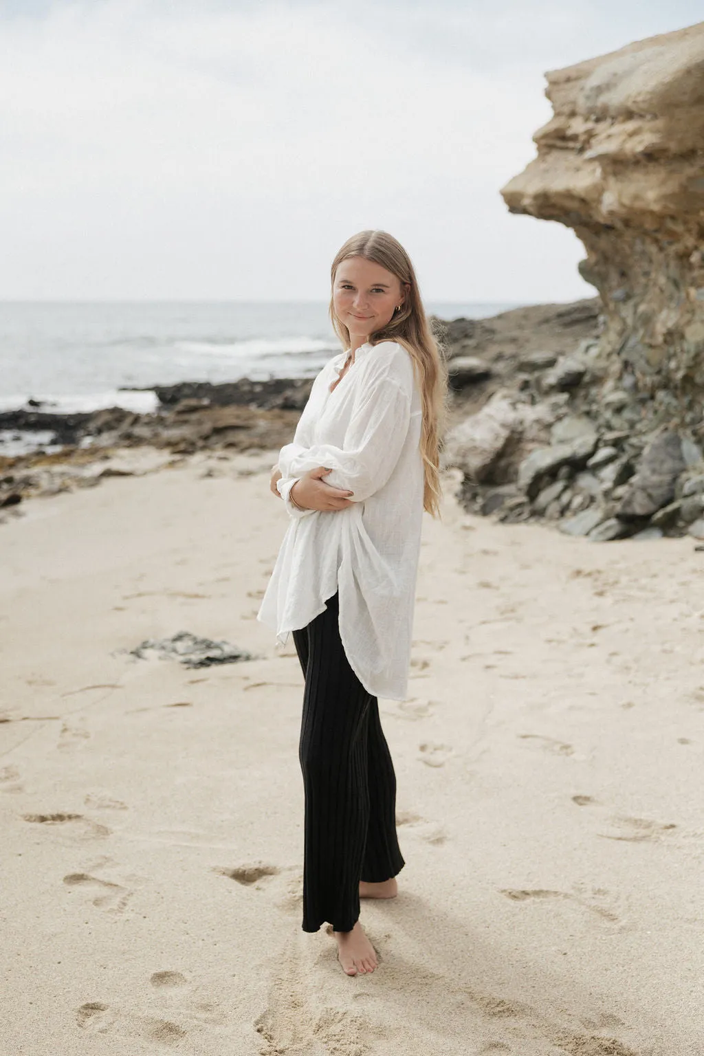 Ribbed Black Pants