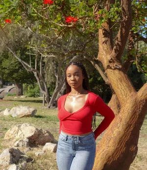 Ribbed Long Sleeve Basic Top (Red)