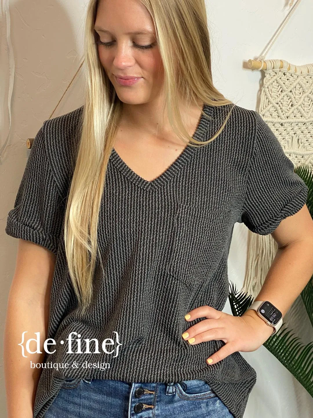 Ribbed V-Neck Top in Several Colors - Regular & Curvy