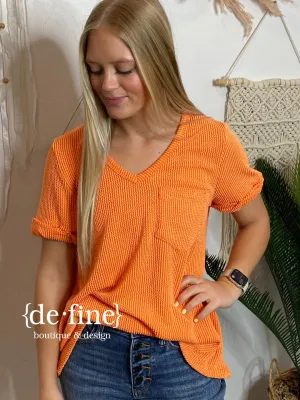 Ribbed V-Neck Top in Several Colors - Regular & Curvy