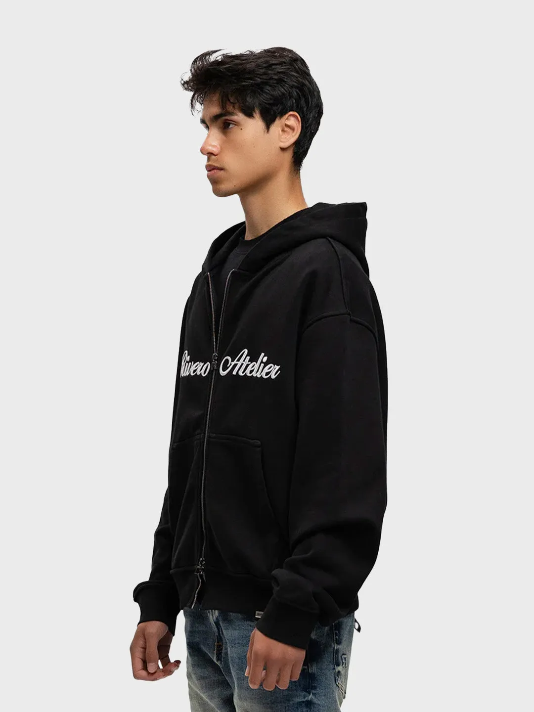 Rivero Atelier Retro Zip Hoodie | Black