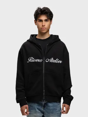 Rivero Atelier Retro Zip Hoodie | Black