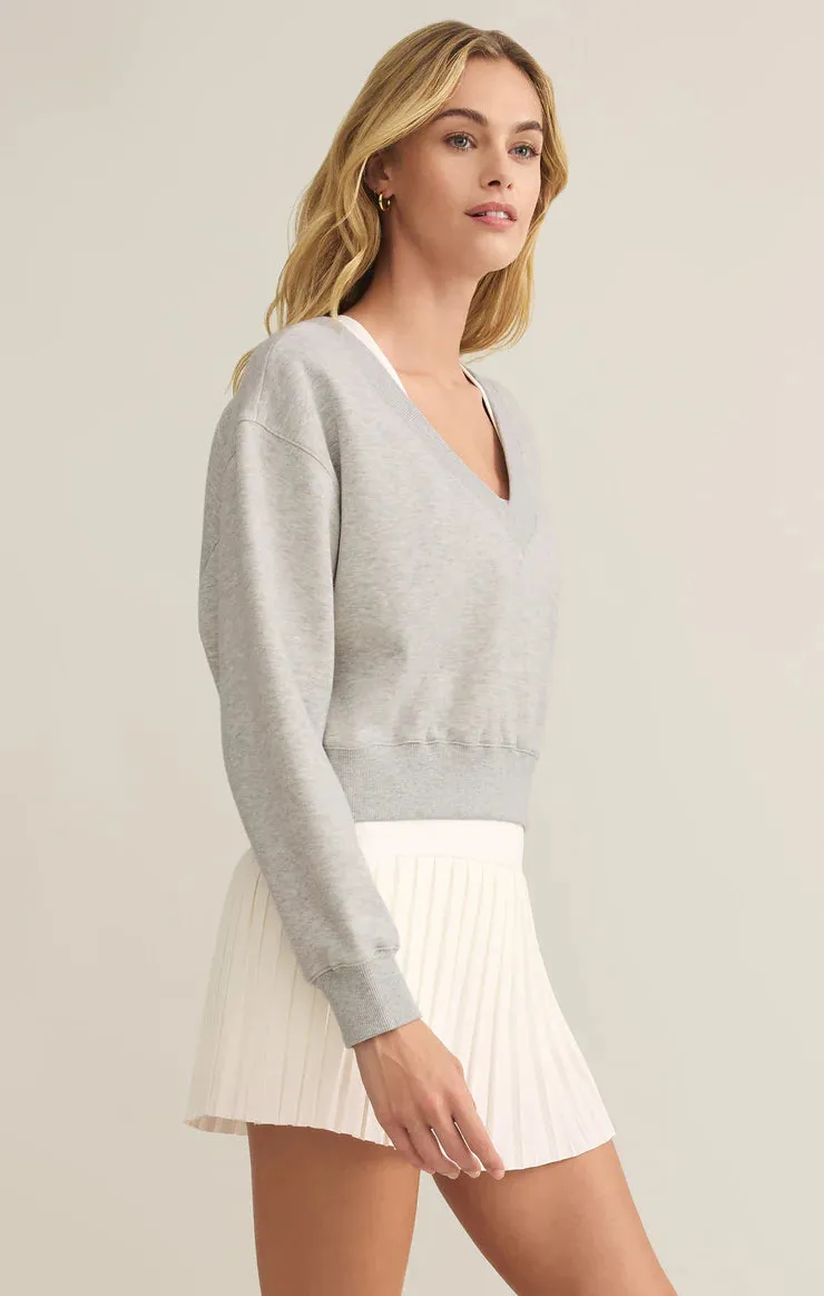Ruby Cropped Vneck Sweatshirt