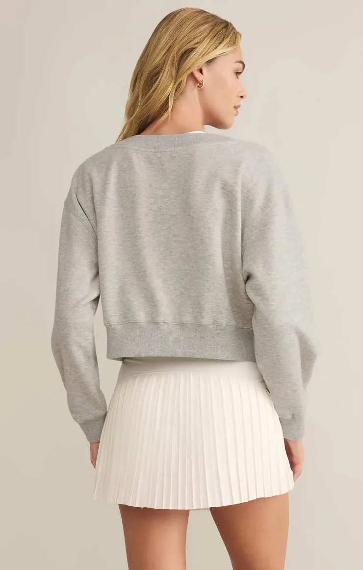 Ruby Cropped Vneck Sweatshirt