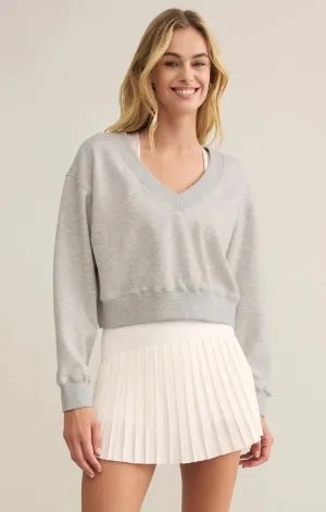 Ruby Cropped Vneck Sweatshirt