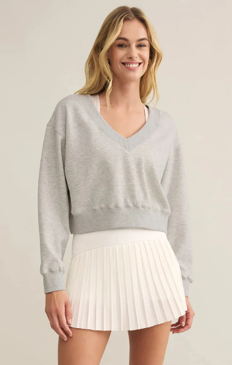 Ruby Cropped Vneck Sweatshirt