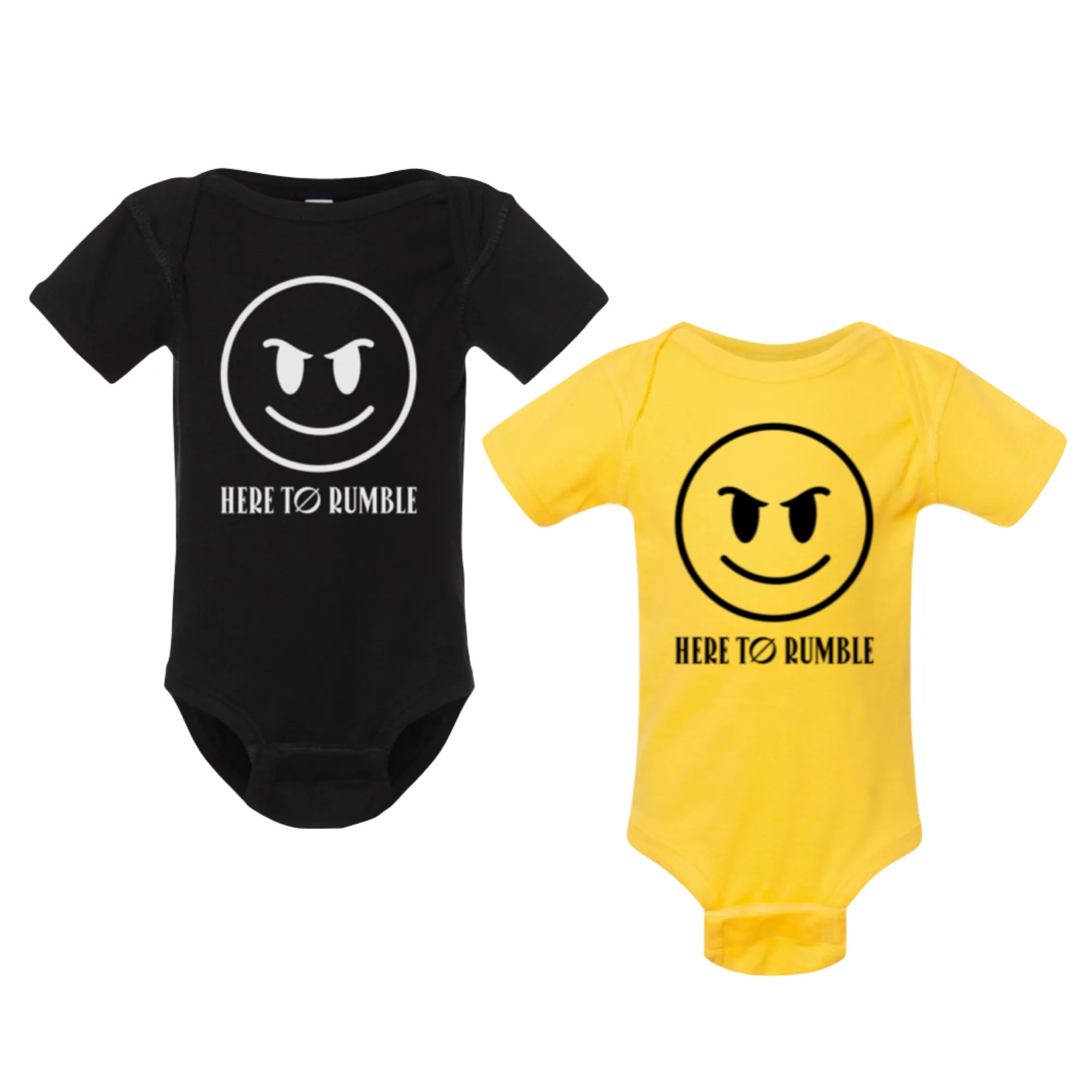 Rumble Smiley Face Baby Onesie