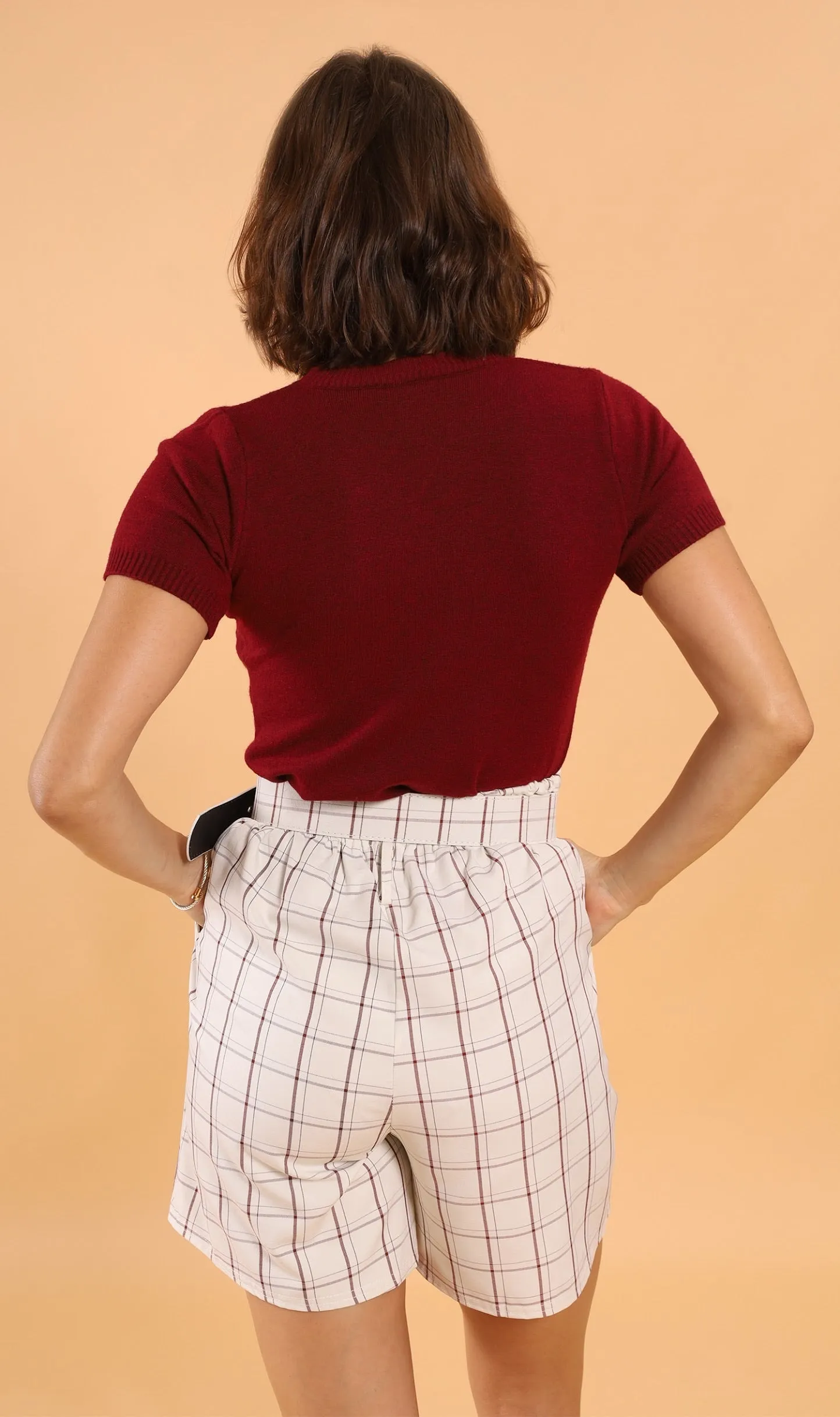 SAM Crew-Neck Knit Top (Ox blood)