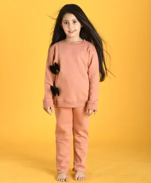 SAND BOW SWEATSHIRT JOGGER SET (FLEECE)